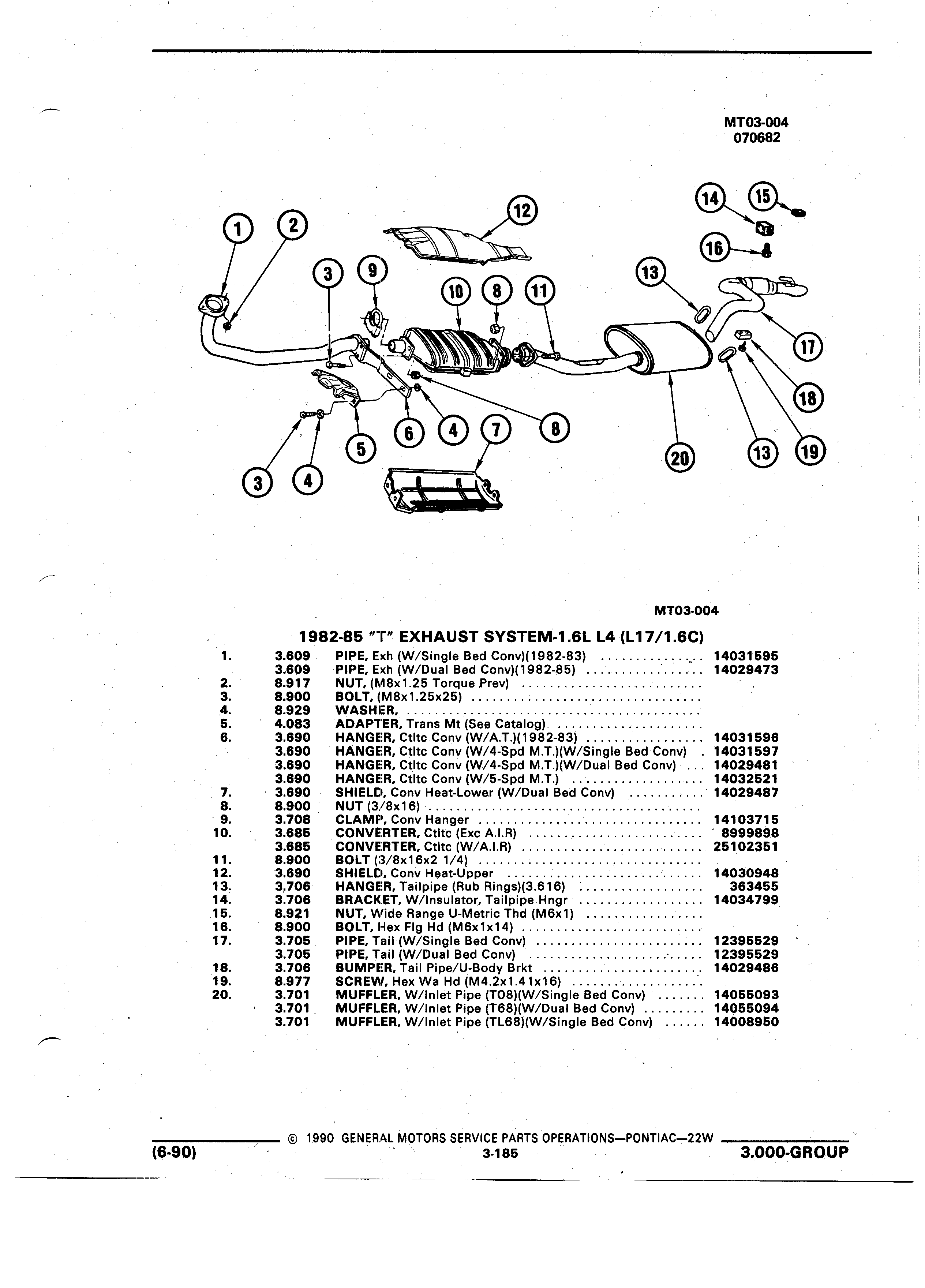 Parts and Illustration Catalog 22W October 1989
